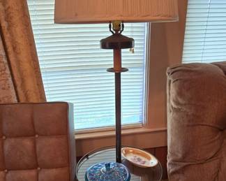 Floor Table Lamp - Carnival Glass Candy Dish