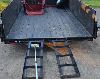 Back View of Flatbed Trailer