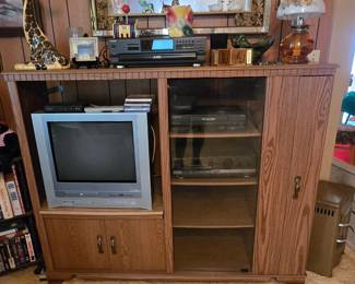Credenza- Vintage TV with VCR Player -