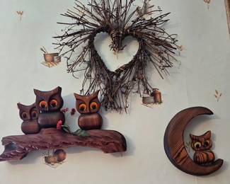 Wooded Owl Wall Decor - Heart
