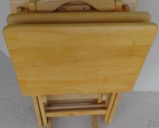 Wooden TV Trays & Stand