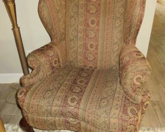 Conway's Paisley Upholstery Wingback Armchair