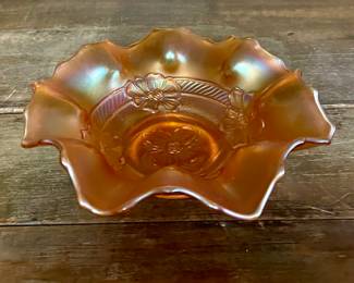 MARIGOLD CARNIVAL GLASS BOWL