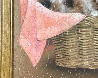 FRAMED COMPLETED CATS PUZZLE