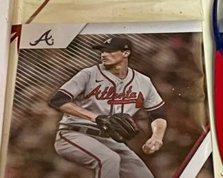 ATLANTA BRAVES COLLECTIBLES LOT: Trivia Book, Sealed Player Cards, Souvenir Ice Cream Hat/Cup, Bear