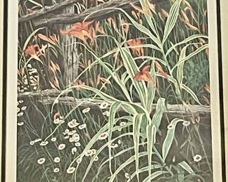 FRAMED, SIGNED, NUMBERED  -  98/500  "CONSIDER THE LILIES" by KEN HELSER