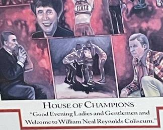 FRAMED COMMEMORATIVE NCSU POSTER  - "HOUSE OF CHAMPIONS"