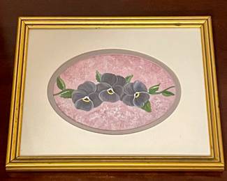 FRAMED PANSIES PRINT