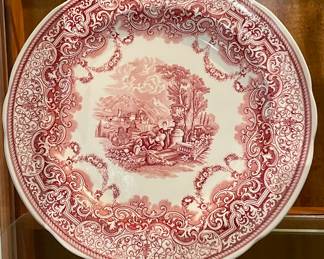 Red/White Spode Archive Collection Platter - “Continental Views”
