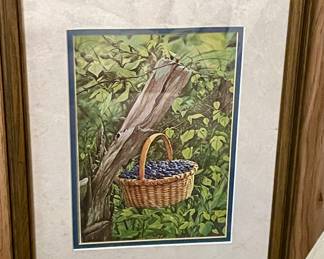 Framed, Blueberries Print