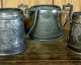 ANTIQUE QUADRUPLE PLATE SERVEWARE