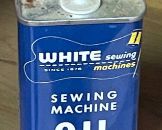 Vintage White Sewing Machine Oil Can