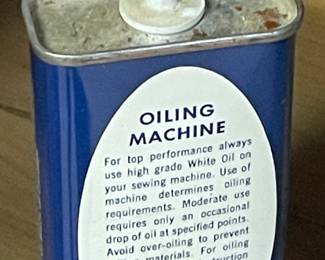 Vintage White Sewing Machine Oil Can