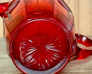 Fostoria Ruby Red Coin Glass Pitcher