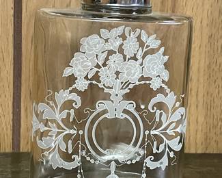 Vintage/Antique Frosted/Etched Flask