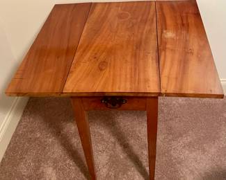Handmade Shaker Style Drop Leaf Side Table w/Drawer