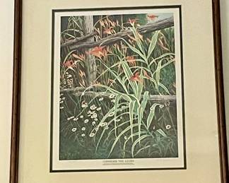 FRAMED, SIGNED, NUMBERED  -  98/500  "CONSIDER THE LILIES" by KEN HELSER