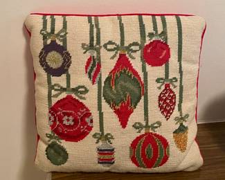 CROSS STITCH "ORNAMENTS" PILLOW