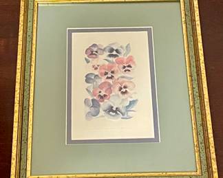 FRAMED PANSIES PRINT
