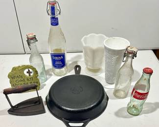 Lodge Iron Skillet, Old Bottle