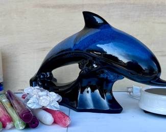 Blue Mountain Pottery Dolphin/Candles