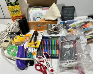 Camera, Pens, Office Supplies
