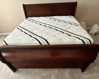 Sleigh bed with king mattress