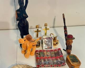 Lot Holy Water; Shofar, African Décor