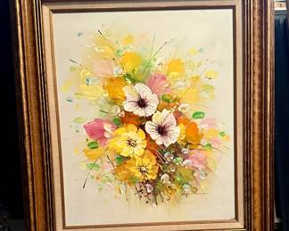 Painting on Canvas Bouquet/Signed