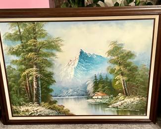 Cabin/Mountain Signed Oil