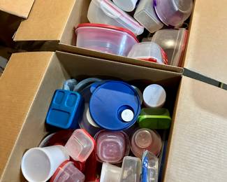 Two Big Boxes of Plastic Containers, Ware