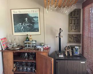 Bar Storage cabinet and mini refrigerator