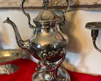 Vintage Silver Plate Tipping Teapot Britannia Sheridan Silver on Copper