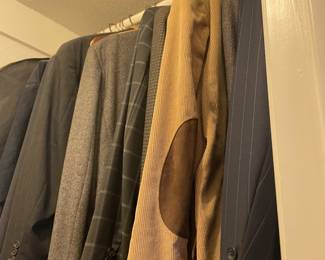 Fine collection of top vintage men's suits, blazers and clothing