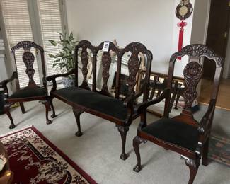 Beautifully engraved antique sofa and chair