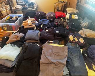 oh. my,,, lots of new or nearly new men's clothing with tags