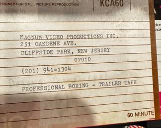 Magnum Video Cliffside Park Professional Boxing... hmmmm didn't they do Ali ?