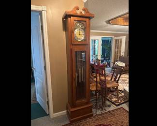 WOODEN GRANDFATHER CLOCK