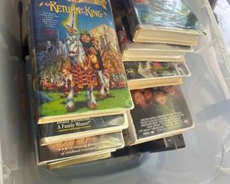 TOTE OF VHS TAPES