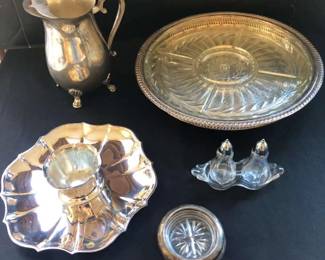 CW150Collection Of Silver plate Serving Pieces