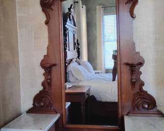 CW176VMarble  Wood Dressing table