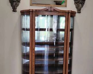 CW109Vintage Wooden Glass Cabinet and More