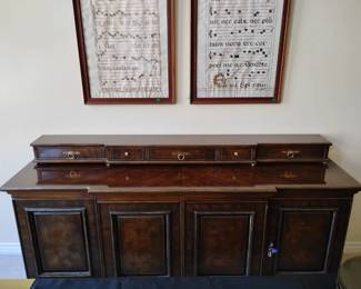 CW171Credenza Cabinet Vintage Dark Wood