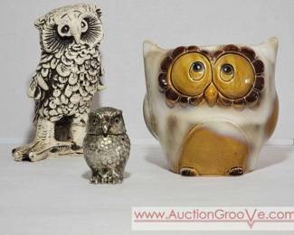 Owl Planter 7 x 7. Incense Burner 2 x 3.5 and statue