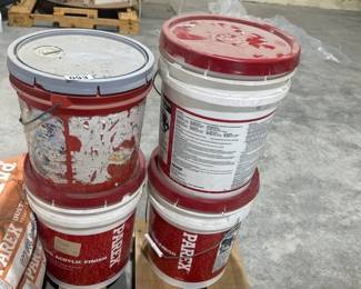 4 BUCKETS OF PAREX DPR ACRYLIC FINISH