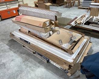 PALLET OF DOORS, WINDOWS, GLASS, ETC.