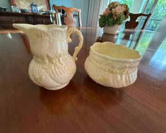 Belleek cream and sugar