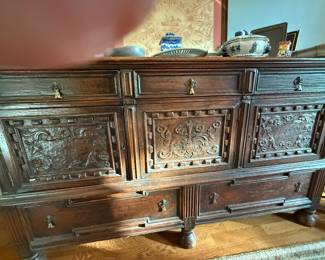 Carved early 20th century sideboard