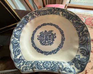 Blue and white plate