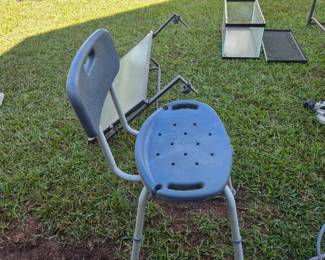 shower chair, I also have 2 walkers. 20-gallon aquarium and a table meant to go on a balcony rail